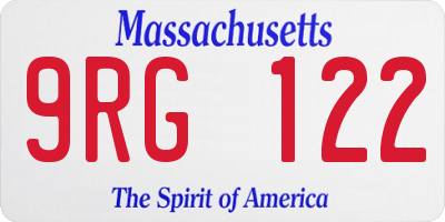 MA license plate 9RG122