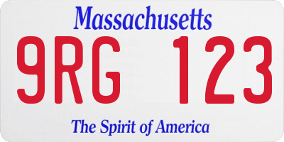 MA license plate 9RG123