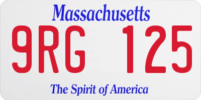 MA license plate 9RG125