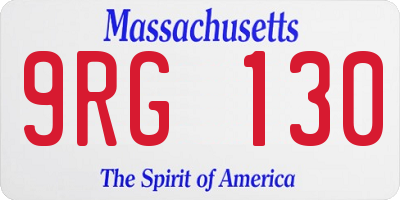 MA license plate 9RG130