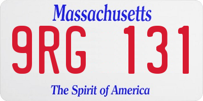 MA license plate 9RG131