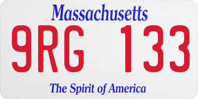 MA license plate 9RG133