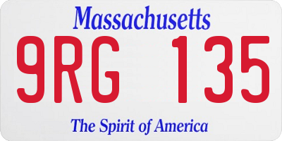 MA license plate 9RG135