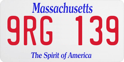 MA license plate 9RG139