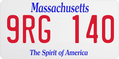 MA license plate 9RG140