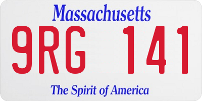 MA license plate 9RG141