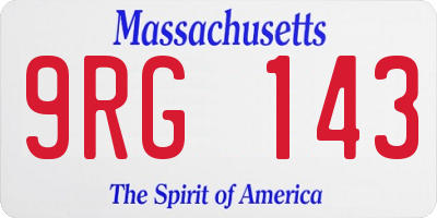 MA license plate 9RG143