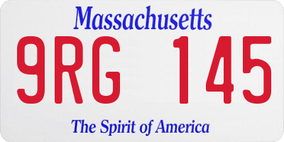 MA license plate 9RG145