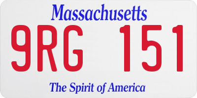 MA license plate 9RG151