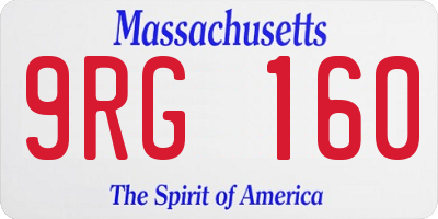 MA license plate 9RG160