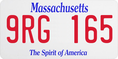 MA license plate 9RG165
