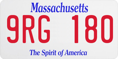 MA license plate 9RG180