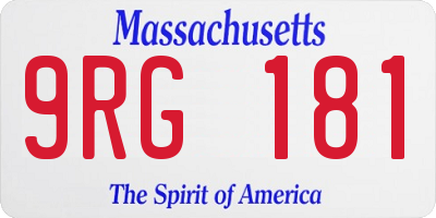MA license plate 9RG181