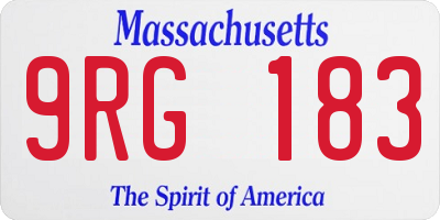 MA license plate 9RG183