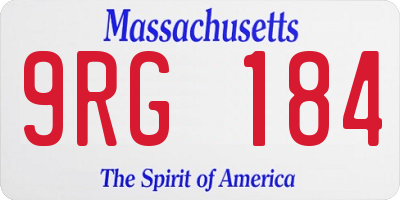MA license plate 9RG184
