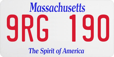 MA license plate 9RG190