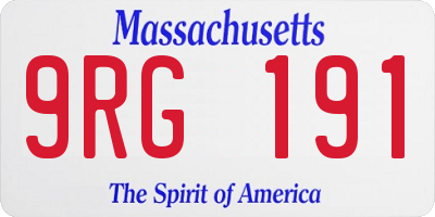 MA license plate 9RG191