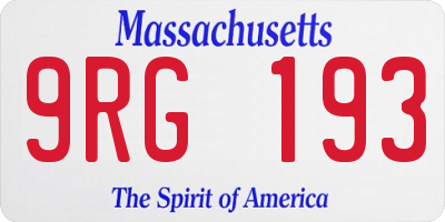 MA license plate 9RG193