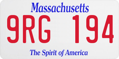 MA license plate 9RG194
