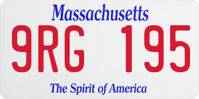 MA license plate 9RG195