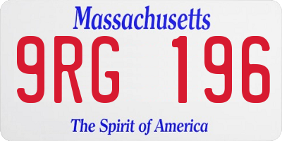 MA license plate 9RG196