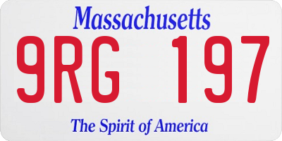 MA license plate 9RG197