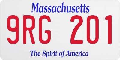 MA license plate 9RG201