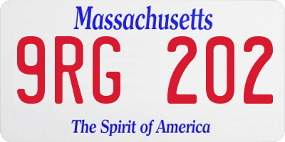 MA license plate 9RG202