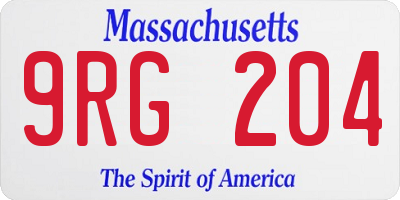 MA license plate 9RG204