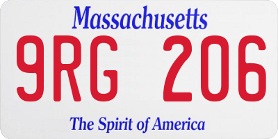 MA license plate 9RG206