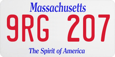 MA license plate 9RG207