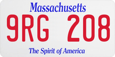 MA license plate 9RG208
