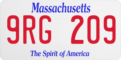 MA license plate 9RG209