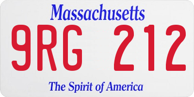 MA license plate 9RG212