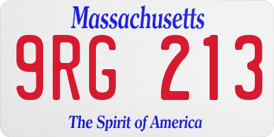 MA license plate 9RG213