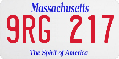 MA license plate 9RG217