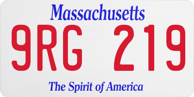 MA license plate 9RG219