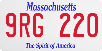 MA license plate 9RG220