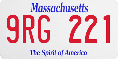 MA license plate 9RG221