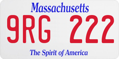 MA license plate 9RG222