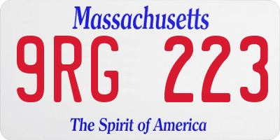 MA license plate 9RG223