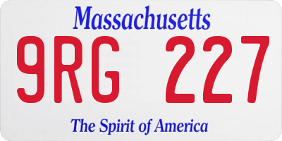 MA license plate 9RG227