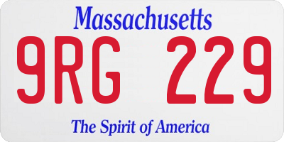 MA license plate 9RG229