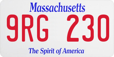 MA license plate 9RG230