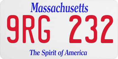 MA license plate 9RG232