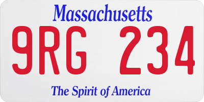 MA license plate 9RG234