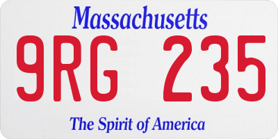 MA license plate 9RG235