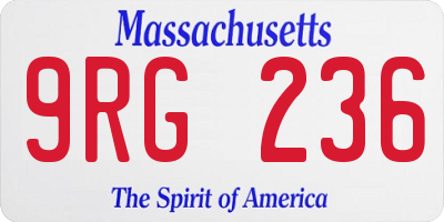 MA license plate 9RG236