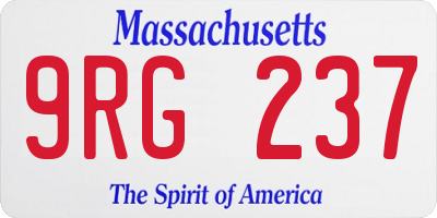 MA license plate 9RG237