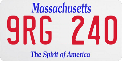 MA license plate 9RG240